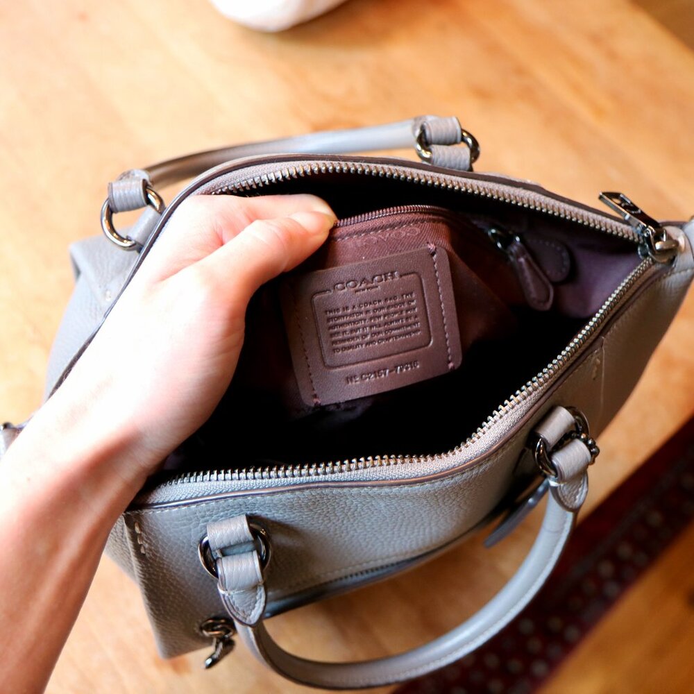 Coach Elise Grey Sachel EUC - Picture 3 of 16